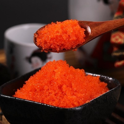 Masago Tobiko Capelin Fish Roe ซูชิปลาบิน roe Capelin แช่แข็ง