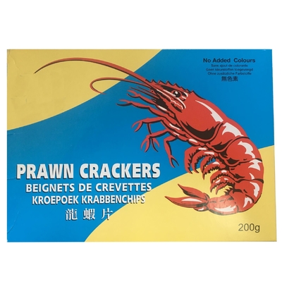 ข้าวเกรียบกุ้งจีน 200กรัม สี แดงขาว ขนมจีบกุ้งสี