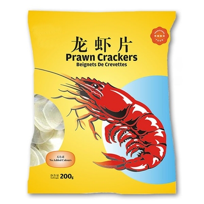 ข้าวเกรียบกุ้งจีน 200กรัม สี แดงขาว ขนมจีบกุ้งสี