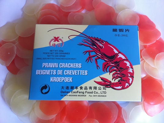 ข้าวเกรียบกุ้งจีน 200กรัม สี แดงขาว ขนมจีบกุ้งสี