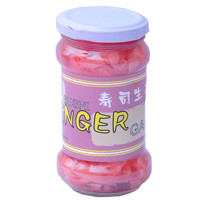 340g ขิงดองหวานจีนฝานขาวและชมพูในขวด