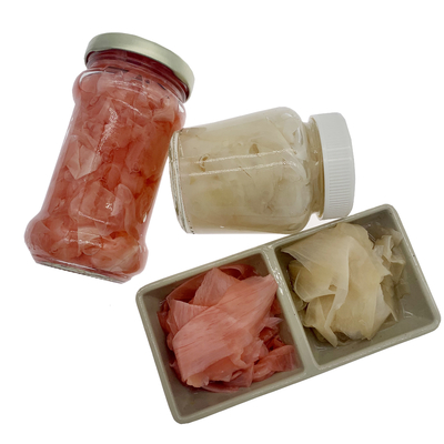 340g ขิงดองหวานจีนฝานขาวและชมพูในขวด