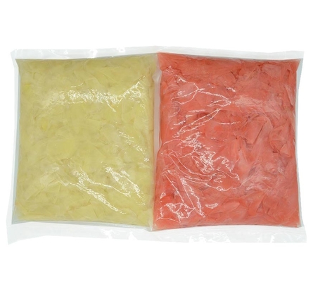 สีชมพูขาว 1.2 มม. ดองซูชิขิงหั่นบาง ๆ ในถุง 1.5kg