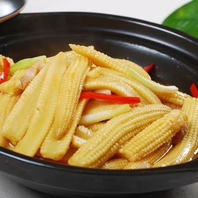 ปอกเปลือกผักผลไม้กระป๋อง 454g กระป๋องข้าวโพดฝักอ่อนในน้ำเกลือ
